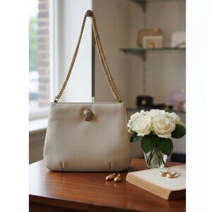 Ruth Saltz Purse Vintage 70s Leather Crossbody Adjustable Chain Cougar Head